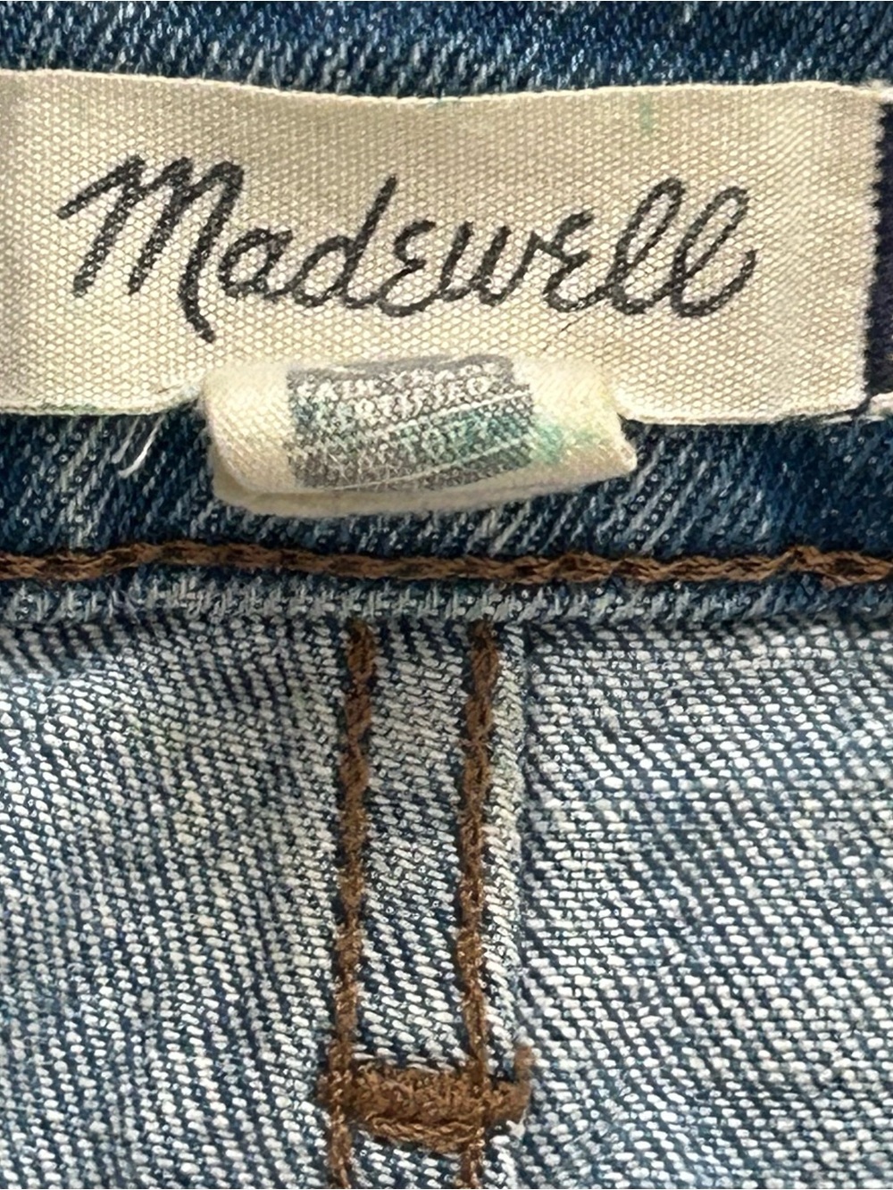 Madewell High Rise Slim Crop Boyjean Jeans 24P Stretch Distressed Raw Hem Blue - Picture 10 of 11